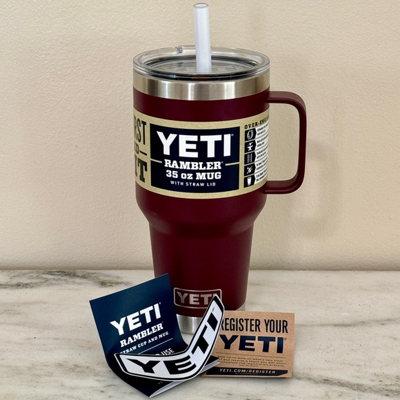 YETI Rambler 35oz Mug w/ Straw WILD VINE REDTumbler To Go Cup Limited Edition - Picture 2 of 6